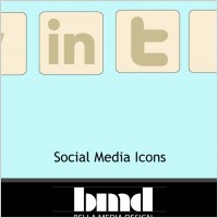 Muted Social Media icons including Vecteezy