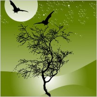 Nature night scene free vector
