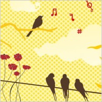 New free vector set: birds & flowers