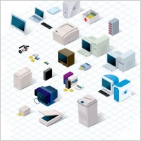 Nineties Technology Vector