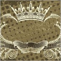 nostalgic european crown ribbon pattern vector