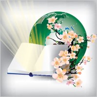 notebook with the earth vector