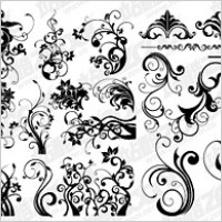 Number of black-and-white pattern vector material for fashion