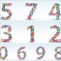 numbers of digital vector