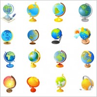 office supplies of the globe vector