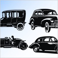 Old car silhouettes