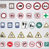 old traffic signs icon 01 vector