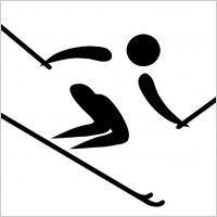 Olympic Sports Alpine Skiing Pictogram clip art