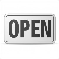 Open Sign plastic