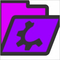 Open Violet Folder Icon clip art