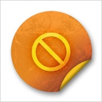 Orange sticker badges 055