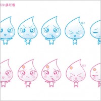 original happy little water droplets vector icons a