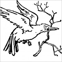 Outline Carrying A Branch clip art