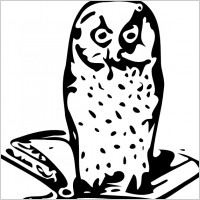 Owl On Book clip art