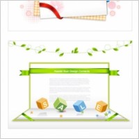 paper ribbon theme vector