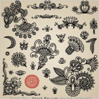 papercut style of classical pattern vector 1