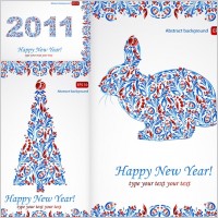 particular pattern and happy new year 2011 christmas vector