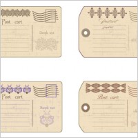 pattern postcard retro 01 vector