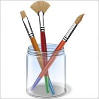 Pen brush on jar