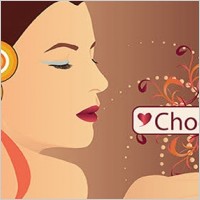 People chocolate circle face flower girl hand lips swirl 