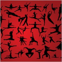 People Dancing Silhouettes