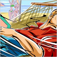 People illustrations - the beaches, hammocks, men