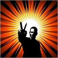 People in The Radiant Background Vector Material