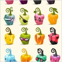Peppers icons set icons pack