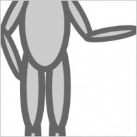 Person With Hands Down clip art