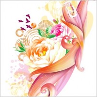 Pink rose vector art
