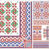pixel border style pattern vector