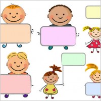 placards vector cute kids