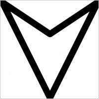 Plain Outline Down Arrow clip art