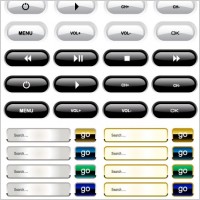play button and search box vector