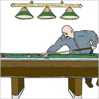 Pool Table With Player clip art