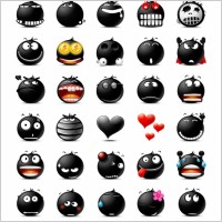 Popo Emoticons - The Blacy icons pack