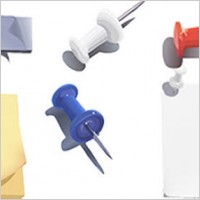 Post-it notes and pins vector