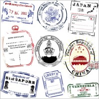 postmarks vector in several countries