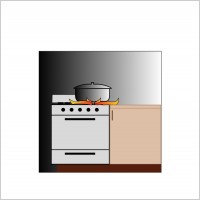 Pot on stove