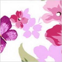 Powder purple flowers and butterflies
