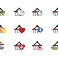 practical shopping basket icon vector