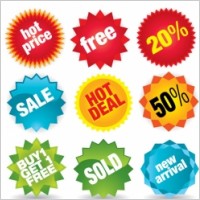 practical supermarket label vector