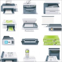 Printers, Fax Machines, Projectors and Other Office Equipment Vector