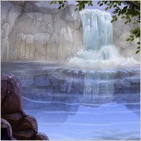 Psd material scenic waterfall flowing water