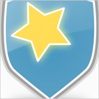Rachaelanaya Blue Shield Star Icon clip art