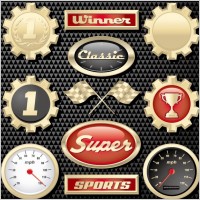 racing theme icon vector