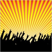 radiation fun characters silhouette vector cheer