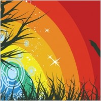 Rain bow and a girl