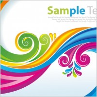 Rainbow Floral Swirls Vector Art