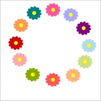 Rainbow Flower Wreath
